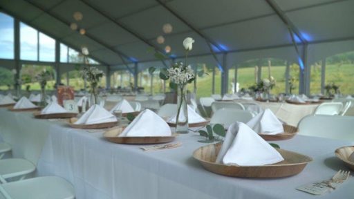 Lake View Events Center Reception tables